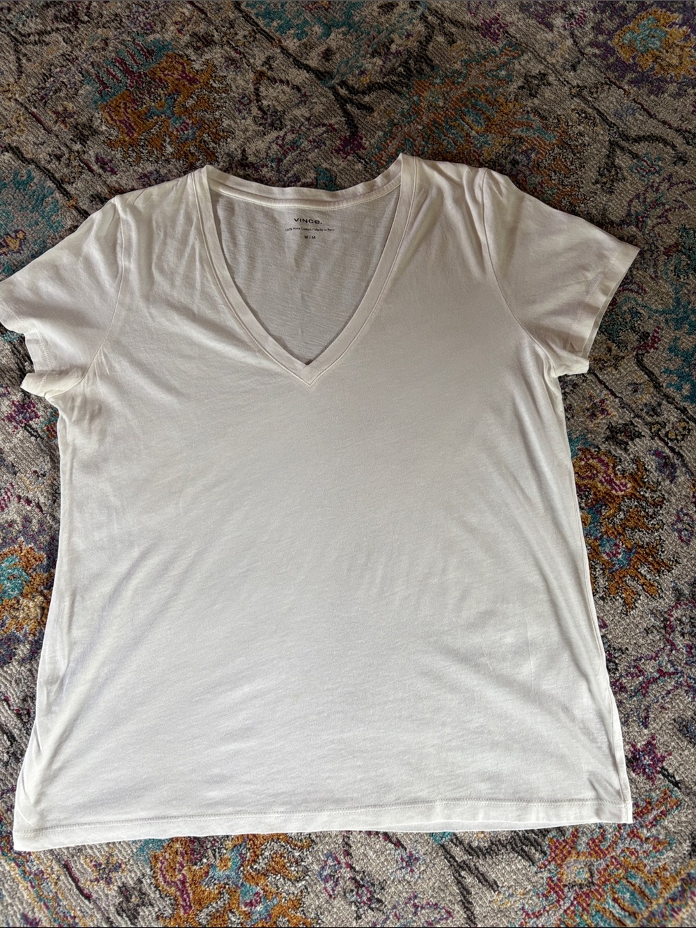 Vince white V-Neck Short Sleeve Tee